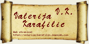 Valerija Karafilić vizit kartica